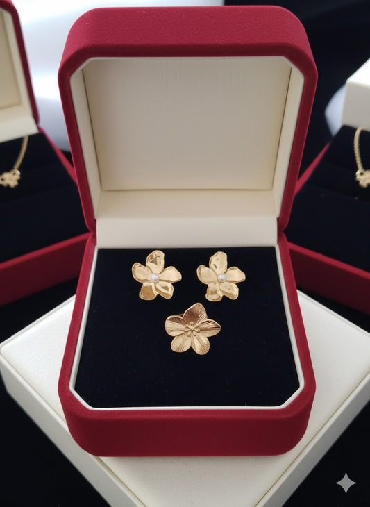 Set "Golden Bloom" – Elegancia en cada pétalo